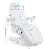Fotel kosmetyczny elektryczny Azzurro Lux 3 silniki biały